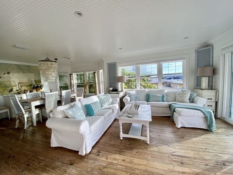 Spacious and bright living area with amazing views of the Gulf of Mexico.