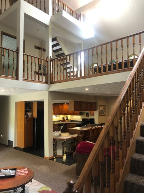 View from first floor to second and third floors. 