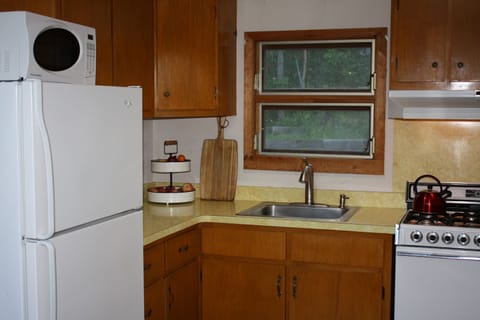 Fridge, oven, stovetop, coffee/tea maker