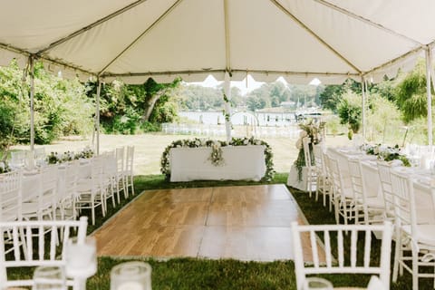 Outdoor banquet area