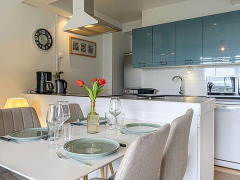 Furniture, Interior Design, Kitchen, Kitchen Appliance, Countertop, Flooring, Wall, Light Fixture, Ceiling, Cabinetry