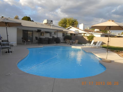 Full View of Pool and Backyard Area