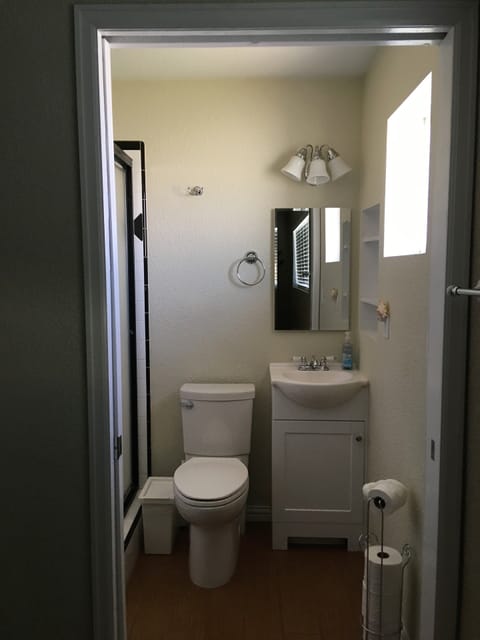 Small bathroom in master bedroom