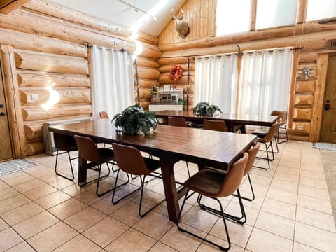 Dining area is perfect for both meals and games