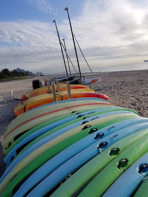 On the beach, beach towels