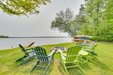 Carp Lake Vacation Rental | 2BR | 1BA | 4 Steps for Entry | 550 Sq Ft