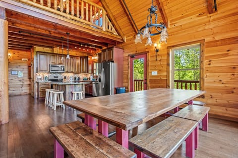 Dining area open to the kitchen