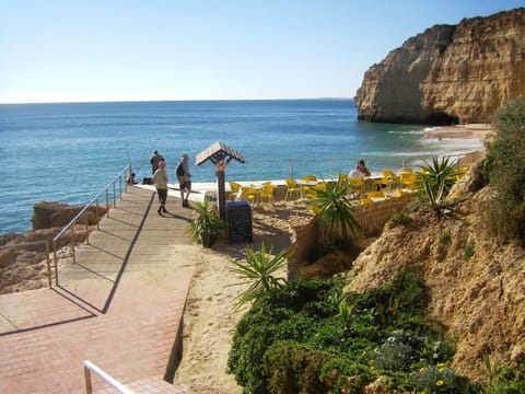 Beach nearby, sun loungers