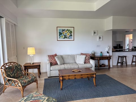 New living room decor and furniture creates a relaxed tropical atmosphere