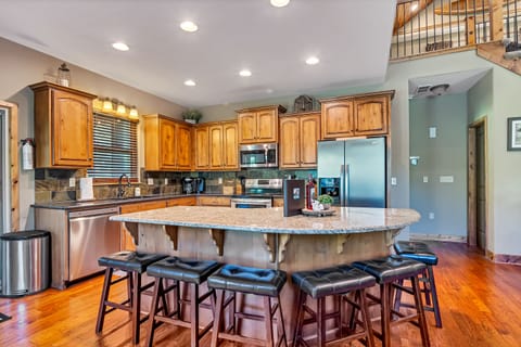 Extra seating at the island and lots of room for a big spread of food!