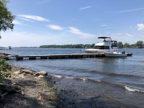 Dock for your boat and for swimming and fishing 