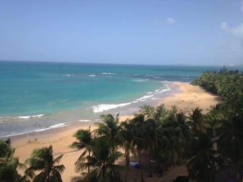 On the beach, sun loungers, beach towels