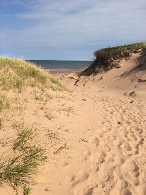 On the beach, beach towels