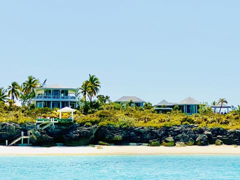 On the beach, sun loungers, beach towels