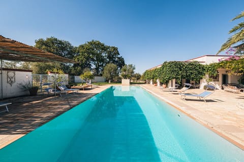 An infinity pool, sun loungers