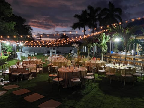 Outdoor banquet area