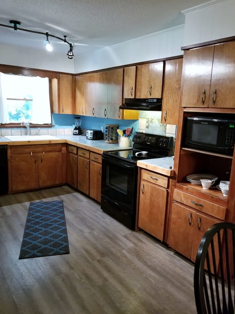 Kitchen is fully stocked with everything you need to prepare your"at home" meals