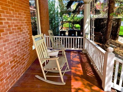 Enjoy morning coffee on the rocking chairs on the front porch