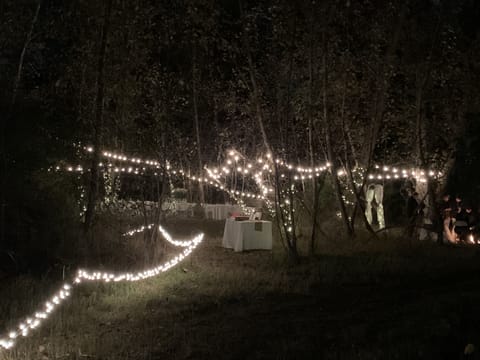 Outdoor banquet area