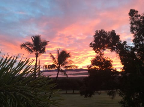 Watch the sunrise over Haleakala from the lanai