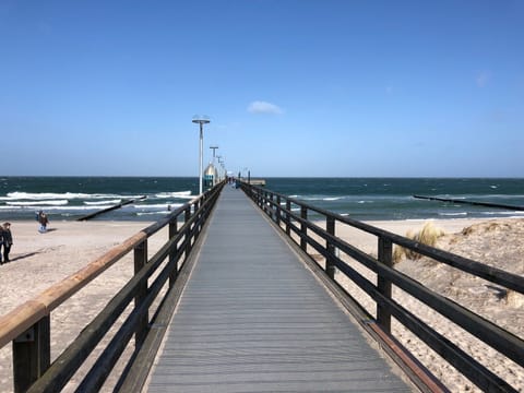 Beach nearby, sun loungers