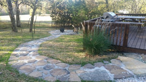 patio and firepit off back deck