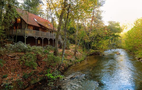 Riverfront Cabin Beauty.
Steps from the Swannanoa River