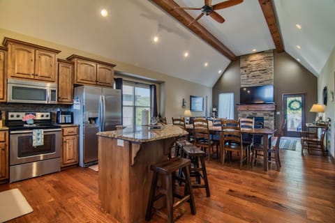 Entry way with kitchen and great room.