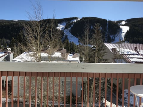 deck view of ski hill