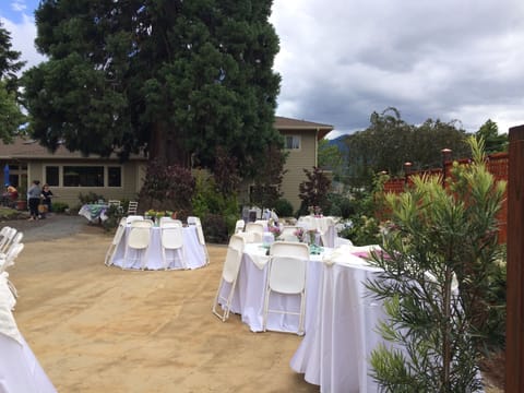 Outdoor banquet area