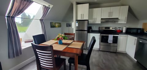 Morning sun shining on the dining table