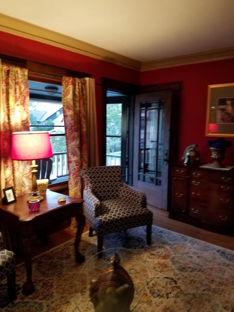 The parlor. Richly furnished comfort for truly living in.