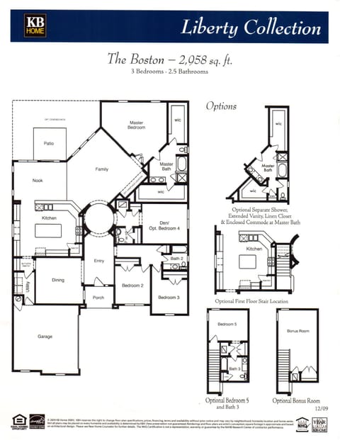 Floor plan with Separate Shower at Master