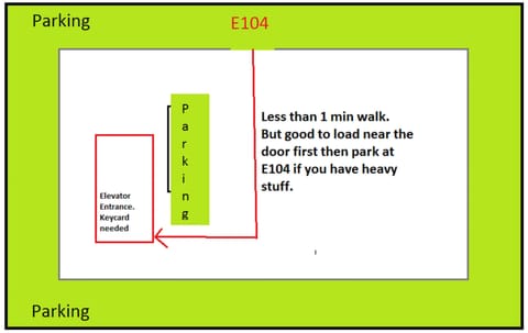 Level E Parking to Elevetor
