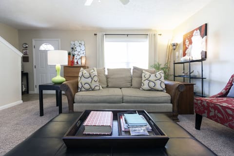 Enjoy the designer decorated living area!