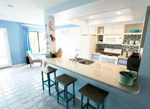 Kitchen with counter seating