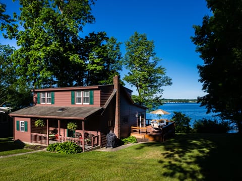 A delightful cottage on a large, lakefront lot.