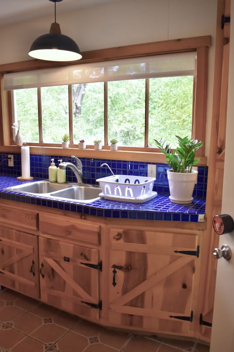 View onto woodlands from the sink