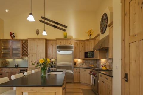 Gourmet kitchen-Wolf range (6 burners), Sub-Zero fridge, pantry, filtered water