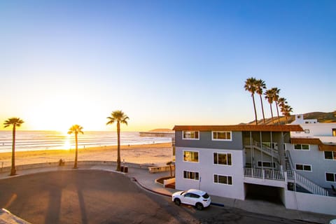 On the beach. You don't get any closer then this