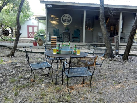 Take a break with a beverage in the trees.