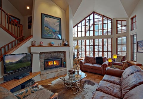 Take a seat in front of the cozy fireplace after a day on the mountain.