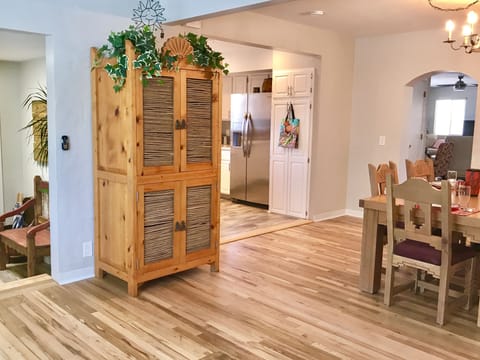 Front living room open to dining room and kitchen