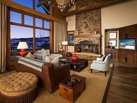Kick back your feet and relax in the cozy living area.