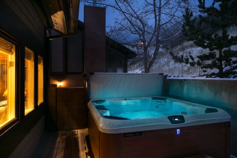 After a long day playing in the mountains it's wonderful to sit in the hot tub! 