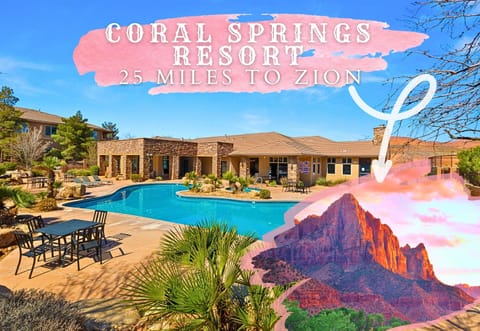 Welcome to Coral Springs Resort! A Relaxing Southern Utah Condo with Pool and Hot Tub. Only 25 Miles from Zion National Park!