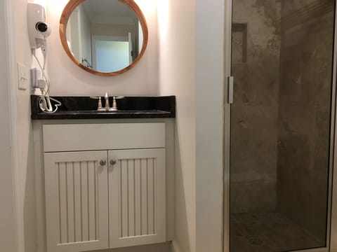 2nd bathroom en suite walk in shower and vanity