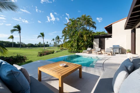 Patio with heated dipping pool and oceanview