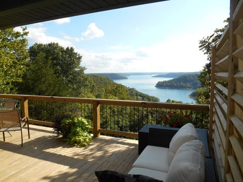 Enjoy this 5 mile view from most every room and 2 spacious decks at the cabin.