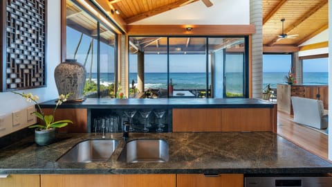 Hale Makai - Oceanfront Kitchen View - Parrish Kauai